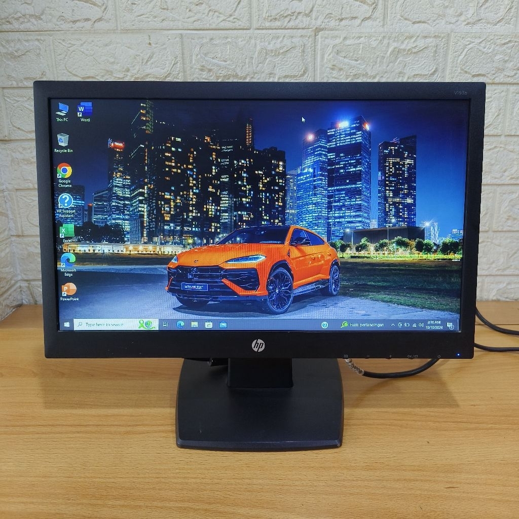 lcd/led Monitor 19 inch Merk HP Normal Siap pakai Lengkap Kabel Power dan Kabel VGA