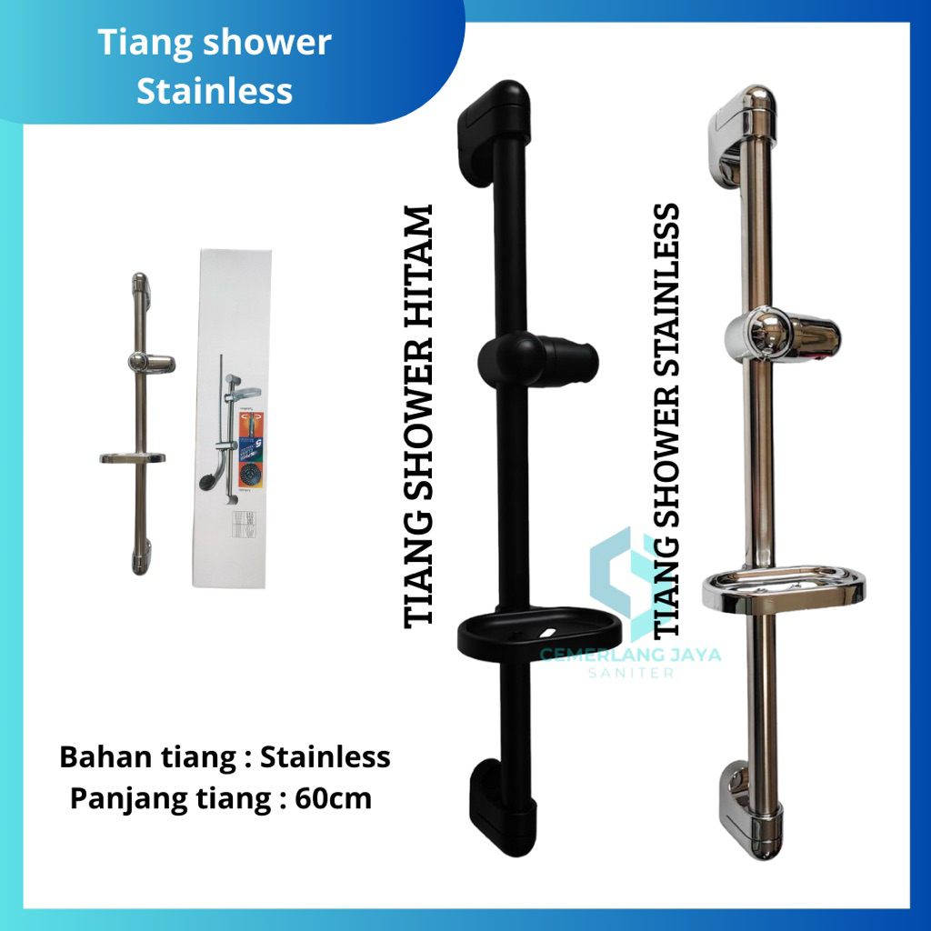 CEMERLANG JAYA - Tiang Shower Stainless | Shower tiang Kamar Mandi | TIANG SHOWER HITAM STAINLESS