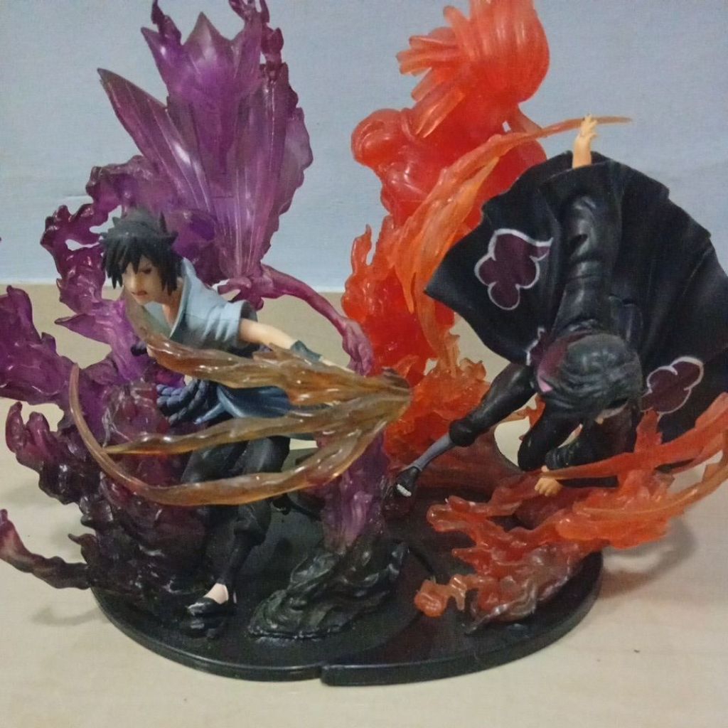 Action Figure Itachi Sasuke Susano 19cm Naruto Anime Pajangan Mainan Statue Madara Pain Obito