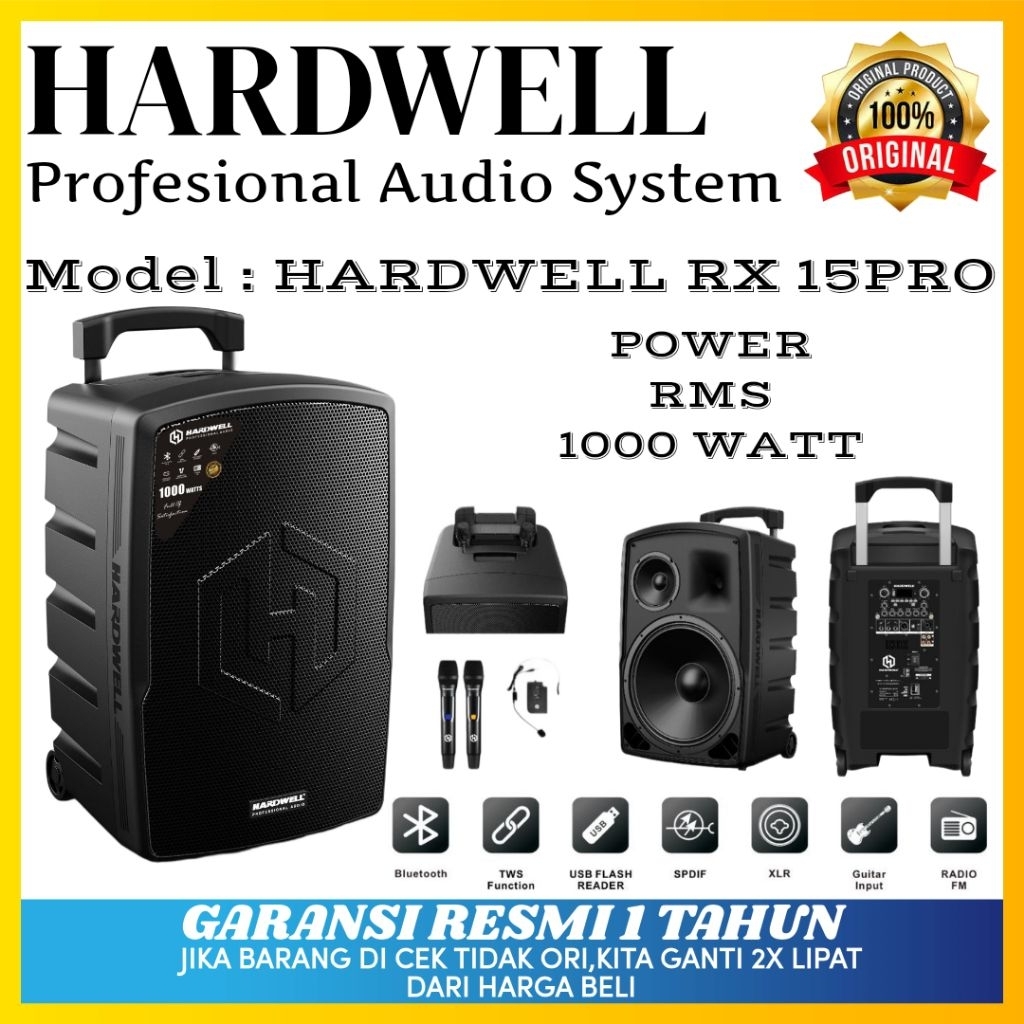 Speaker Portable Hardwell Rx15Pro Original Speaker Hardwell 15inch 1000Watt