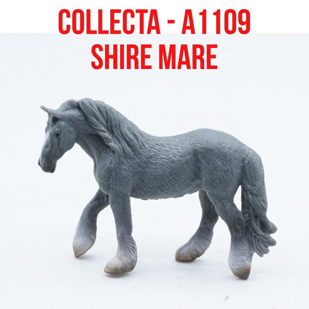 Collecta A1109 Mini Horses - Shire Mare Horse Kuda Betina Shite  Equus Caballus Mainan Figure Binata