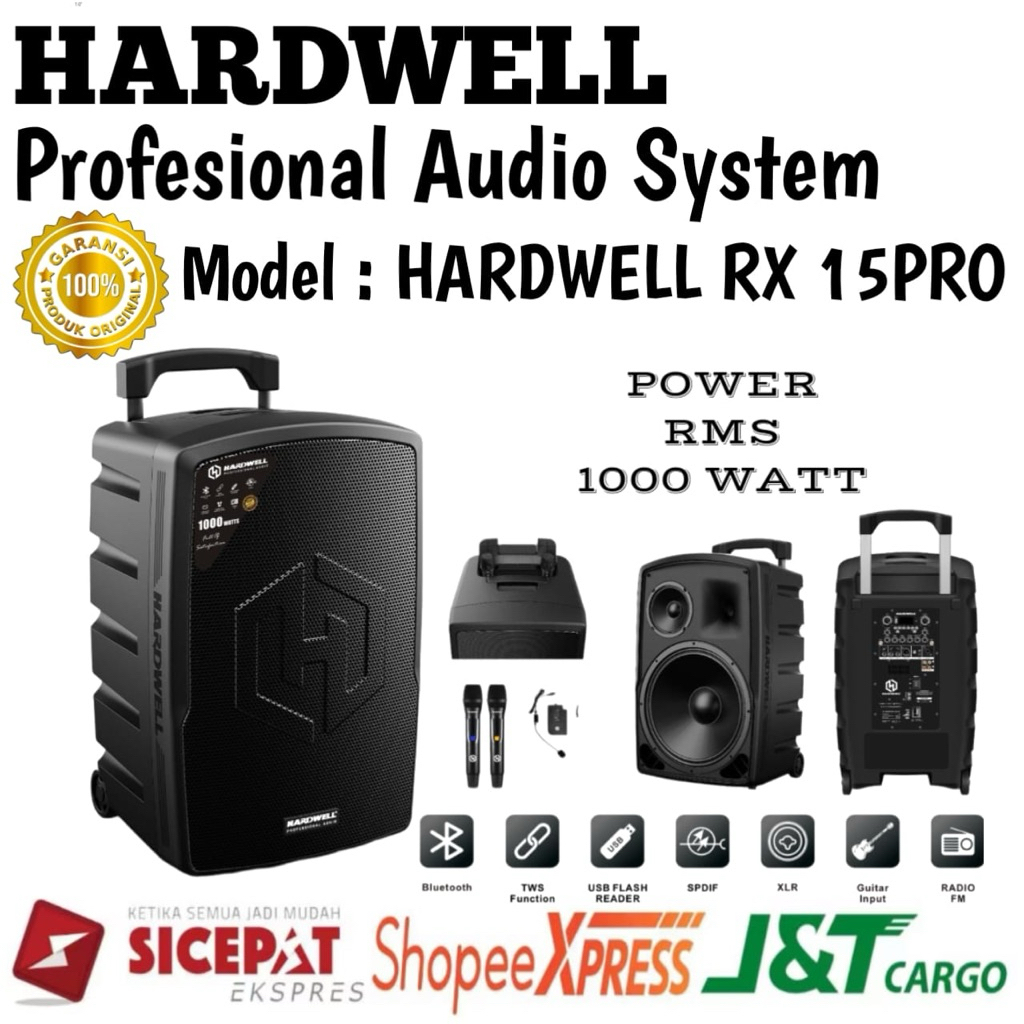 Speaker Portable Hardwell Rx15pro Original Speaker Portable Hardwell 15inch