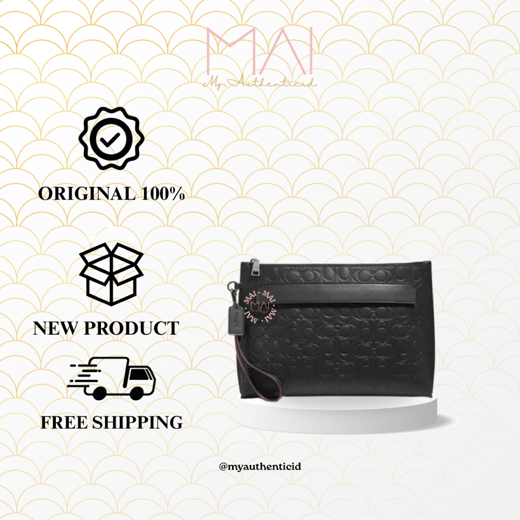 COC Men 32162 Carryall Pouch Embossed Full Leather - Black