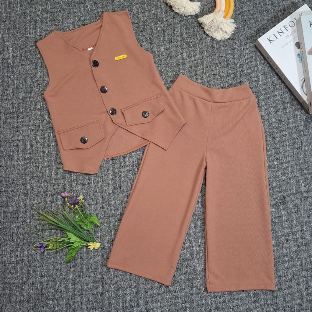 SETELAN ROMPI ANAK PEREMPUAN/KOREAN STYLE ONESET BAJU DAN CELANA PEREMPUAN