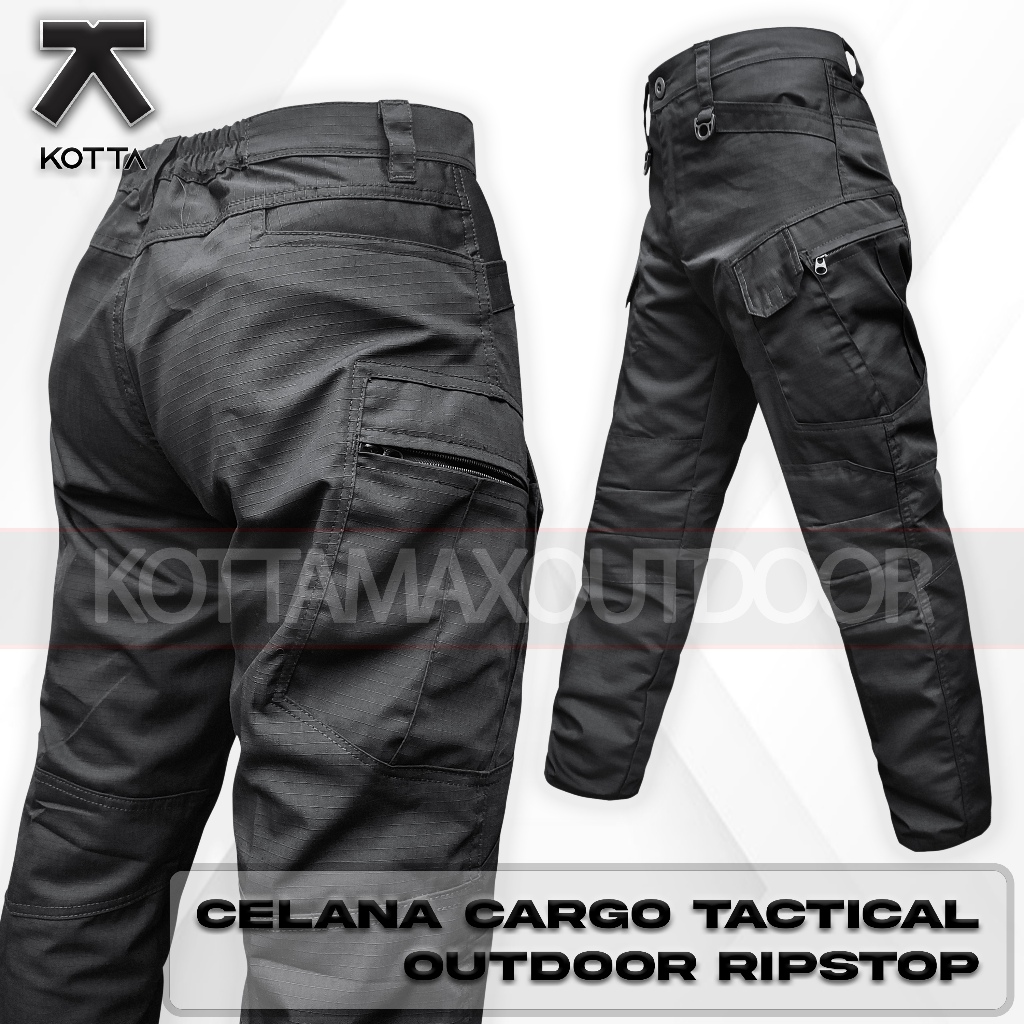 Celana Tactical PDL Pria Orange Hitam Lapangan Polri Satpam Brimob Polisi Khaki Ripstop Unisex