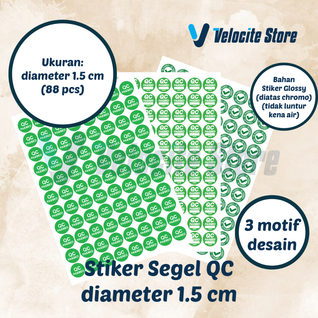 STICKER QC CHECKED , STIKER QC PASSED , LABEL QUALITY CONTROL STIKER PENGECEKAN (88 pcs)