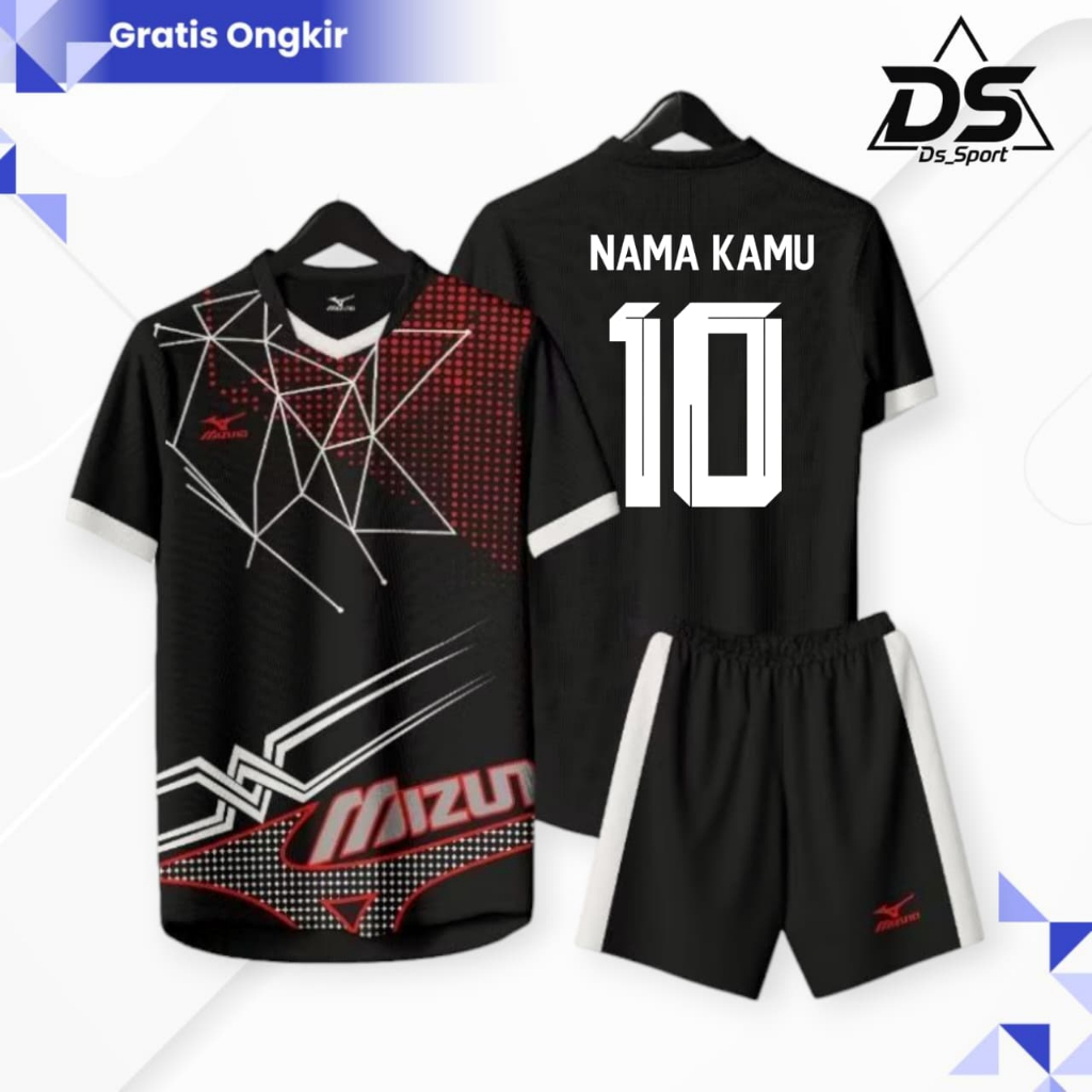 [Mizuno] Setelan Jersey Volly Dewasa Custom Nama+Nomor Baju Futsal Dewasa Bahan Dry-Fit High Quality