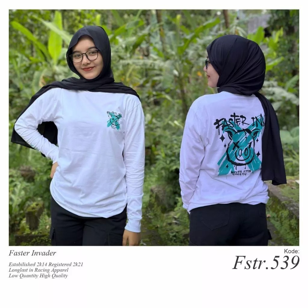 Kaos Faster Invader Lengan Panjang Putih FSTR 539