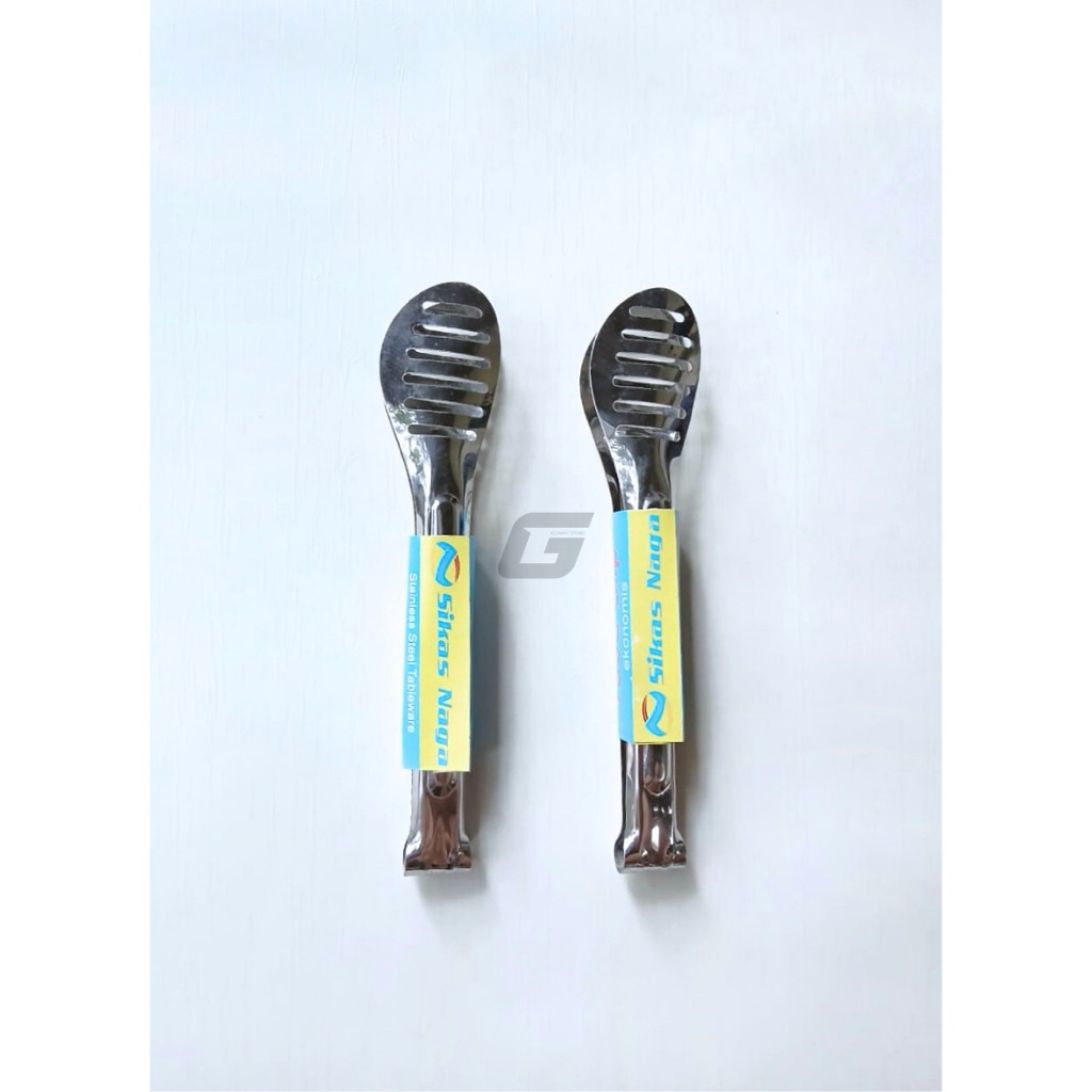 Capitan Makanan Model Lubang Panjang / Capit Kue / Capit Gorengan / Japitan Stainless