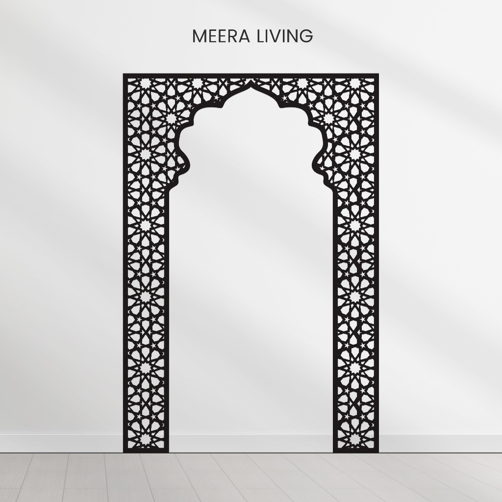 Meera Living Mihrab Rumah Minimalis Plywood Bentuk Mughal Dekorasi Hiasan Dinding Islami Modern