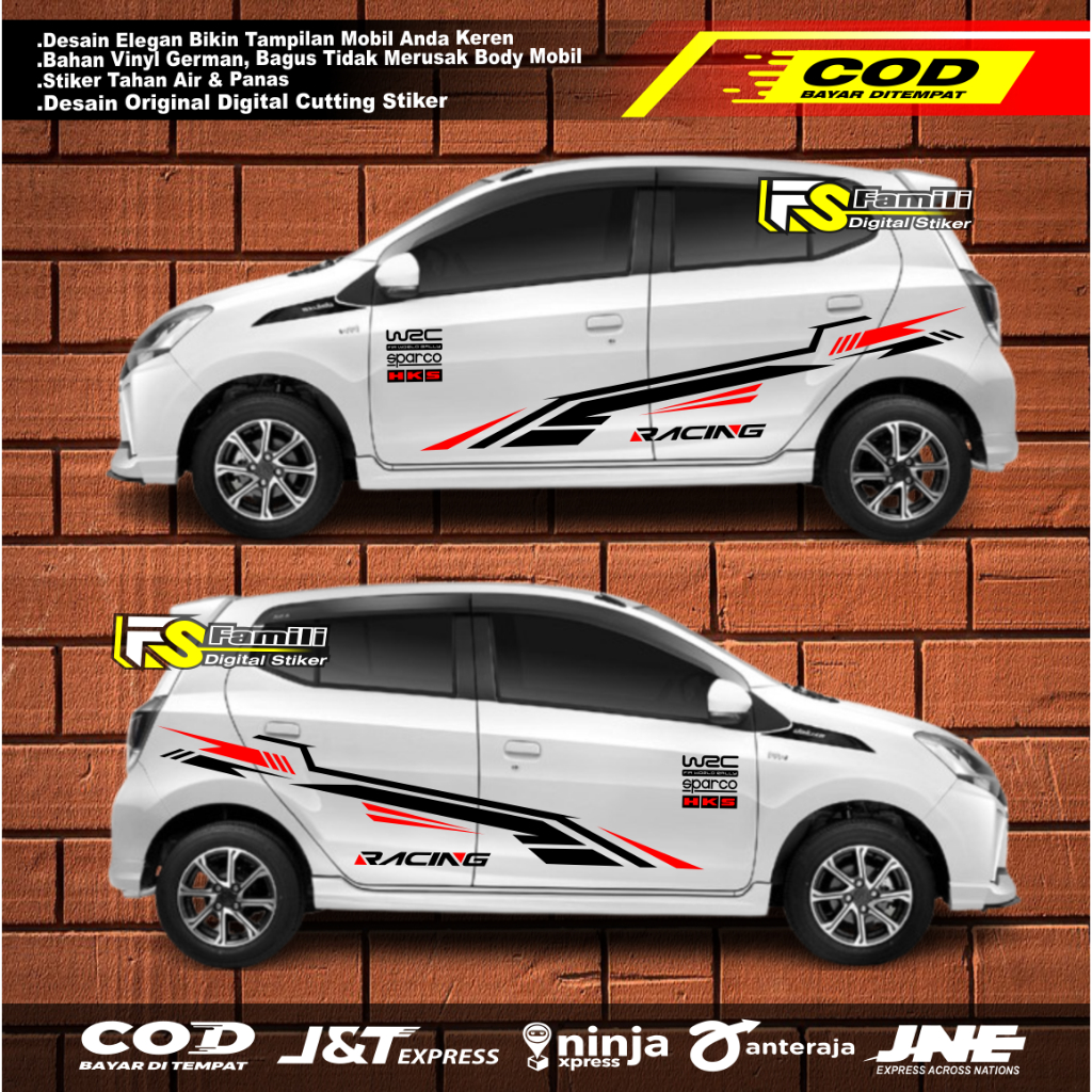 Cutting Stiker Mobil Ayla Variasi Aksesoris Body Mobil Agya Keren Terbaru Minimalis