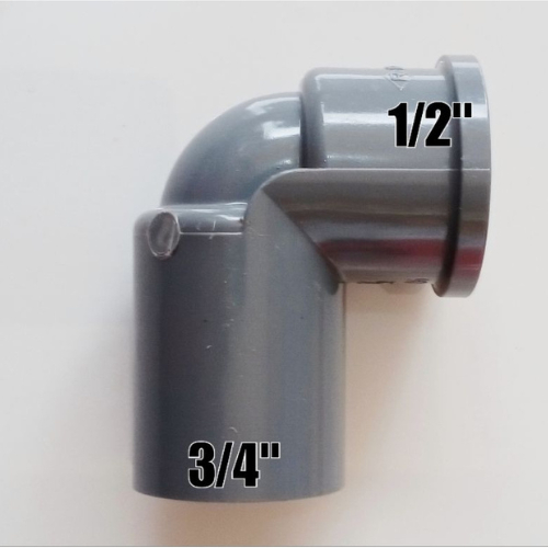 RUCIKA X POWER / FAUCET ELBOW / AW / BAHAN PVC 1/2" X 3/4" / KNEE POWER