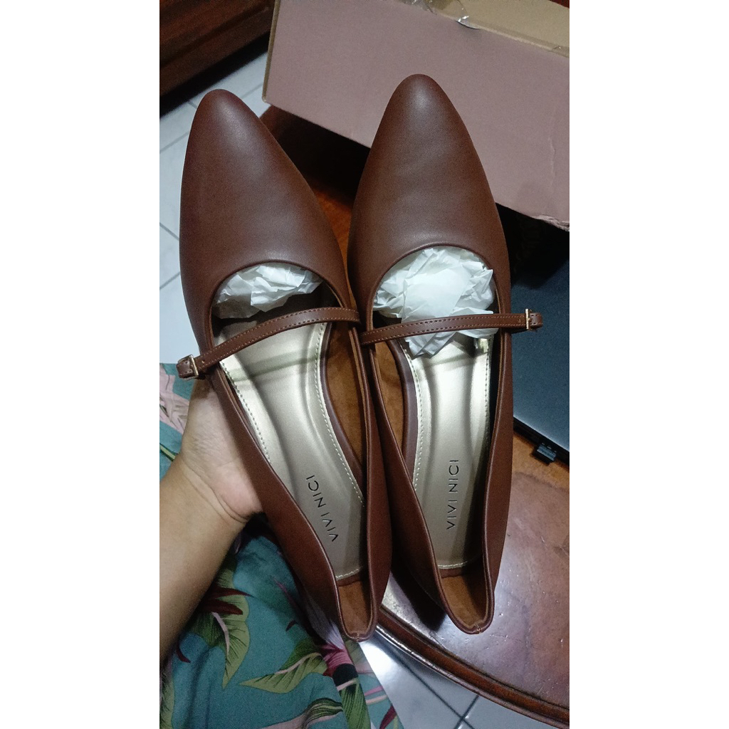 Pantofel Coklat Wanita Hak 5 cm