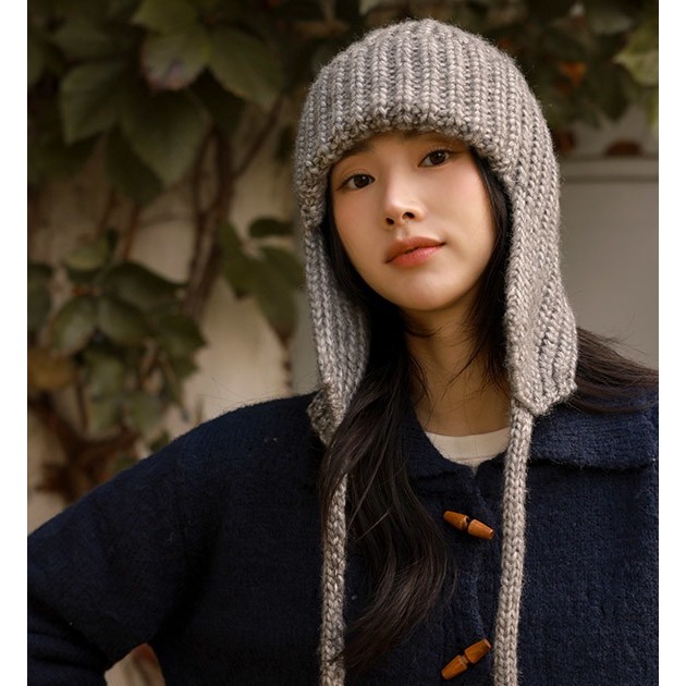 Topi Musim Dingin Eskimo Kekinian Winter Warm Knitted Wool Hat Pullover Cap Bomber Hat Ushanka