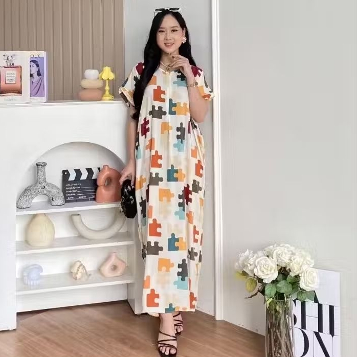 Daster Panjang by HD.id Dailywear Busui Friendly Homedress Bersaku Samping Jumbo