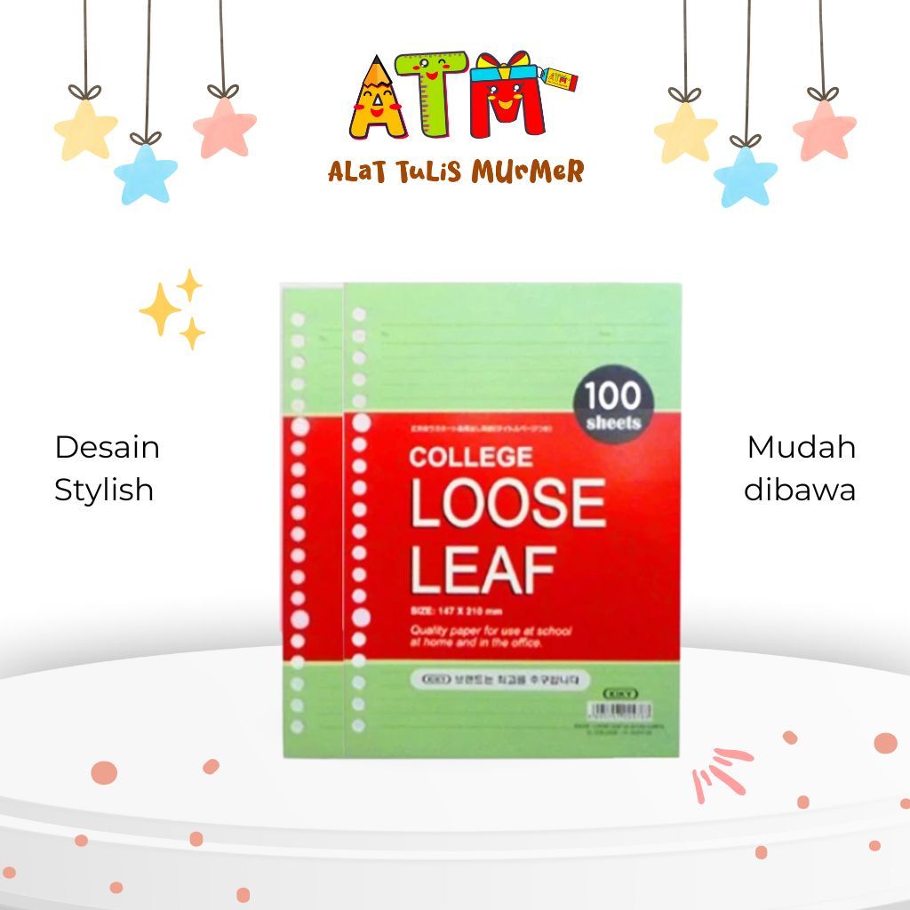 Kertas A5/Loose Leaf/Kiky Loose Leaf A5 Colorful 50