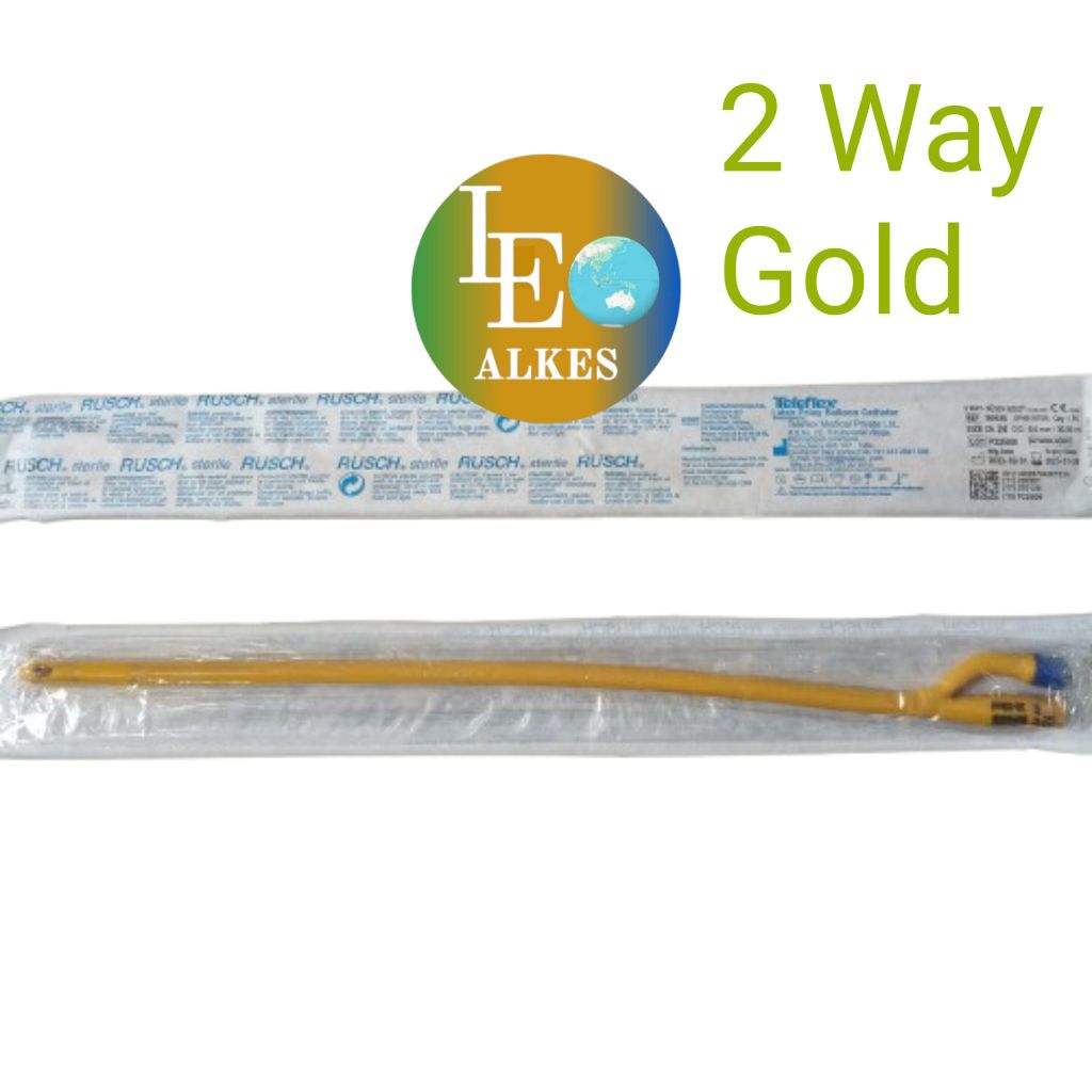 Foley catheter 2 way Rusch gold latex No 8 10 12 14 16 18 20 22 24 26