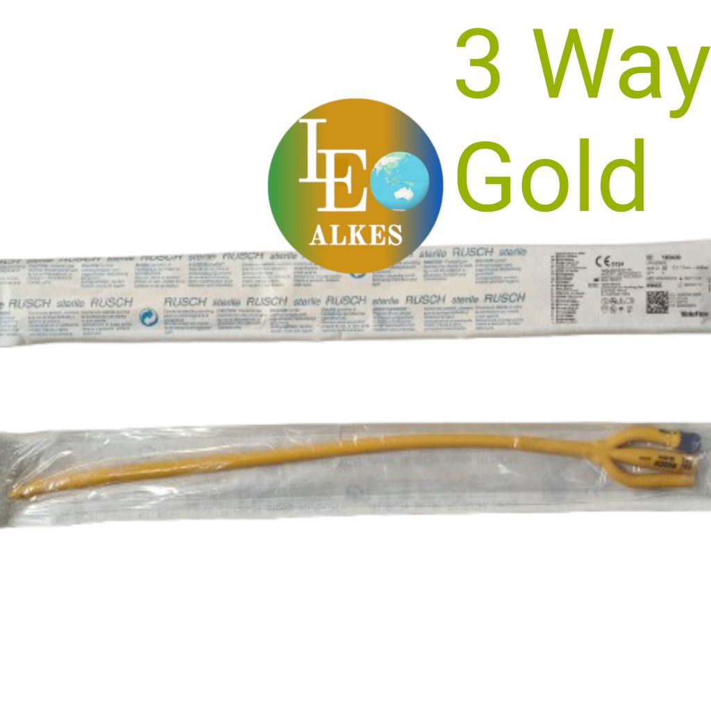 Foley catheter 3 way Rusch gold latex No 18 20 22 24