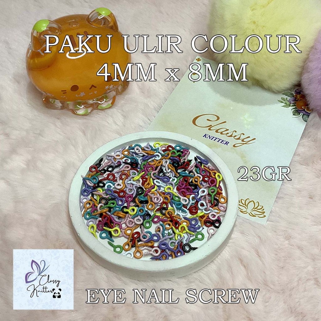Paku Ulir Warna 4x8mm - Aksesories Tambahan Gantungan Kunci