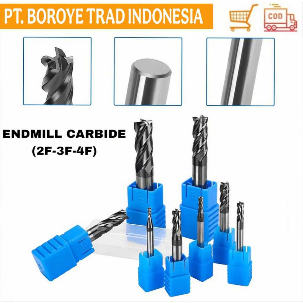 ENDMILL CARBIDE 6MM / ENDMILL TUNGSTEN CARBIDE / BOROYE ENDMILL 6 MM CARBIDE 4 FLUTE