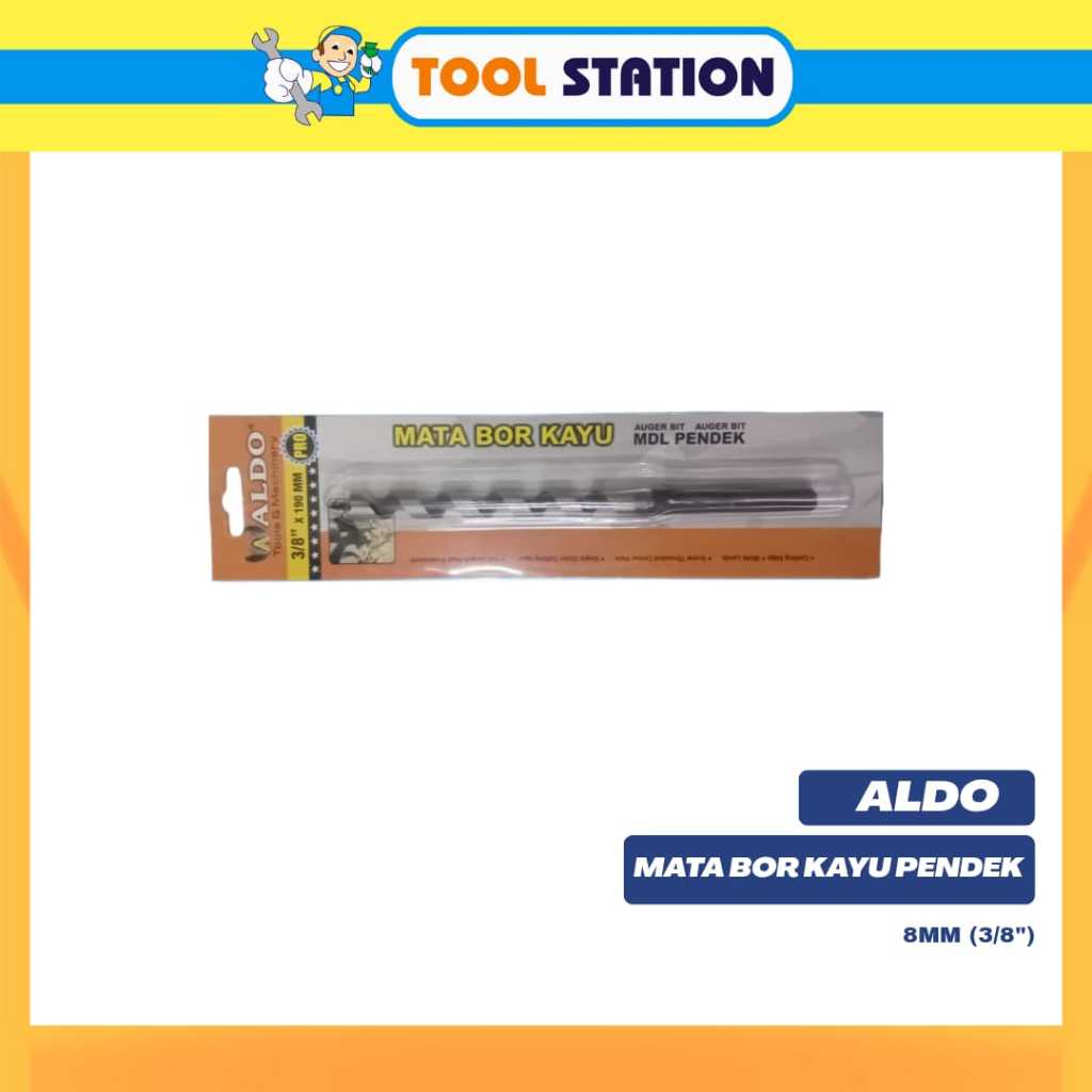 ALDO MATA BOR KAYU PENDEK 8MM (3/8")