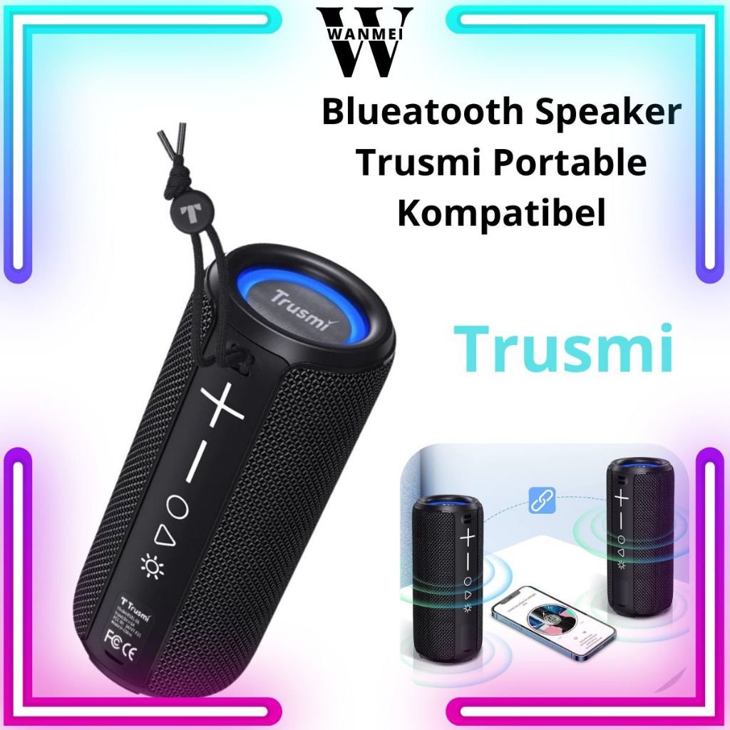 WANMEI Bluetooth Speaker Trusmi BS01-01 Portable – Suara Jernih, Kompatibel Semua Perangkat Speaker 