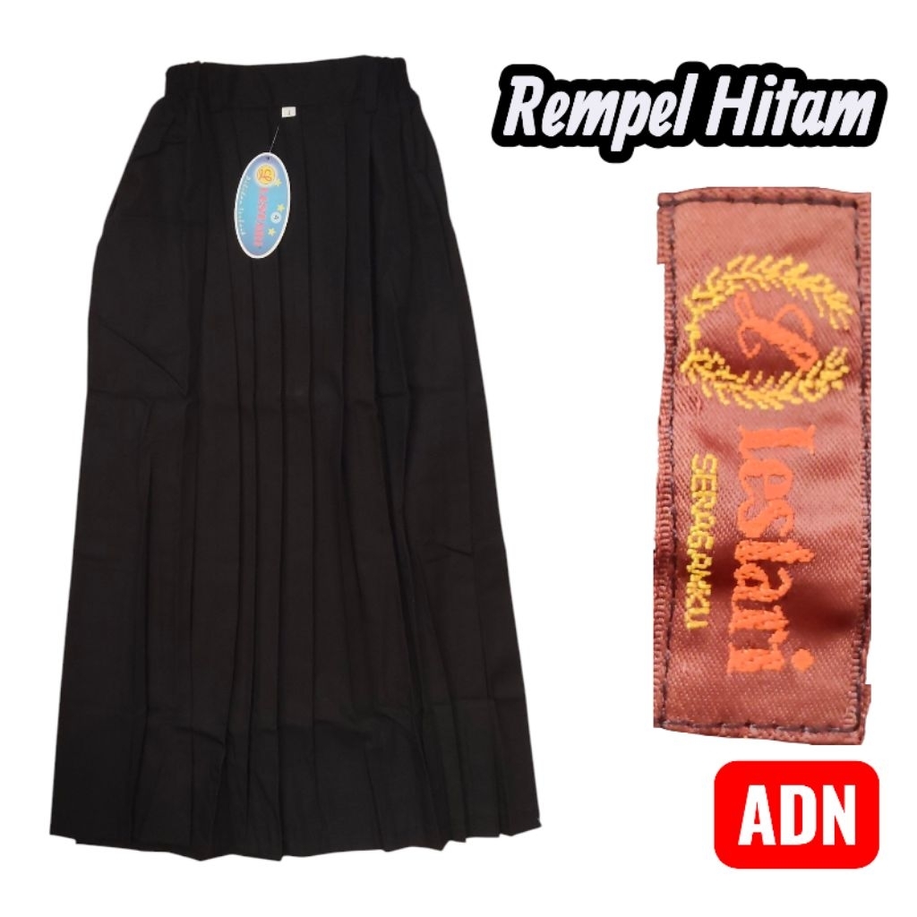 Rok Sekolah | Rok Hitam | Rok Panjang Rempel HITAM | Merek LESTARI