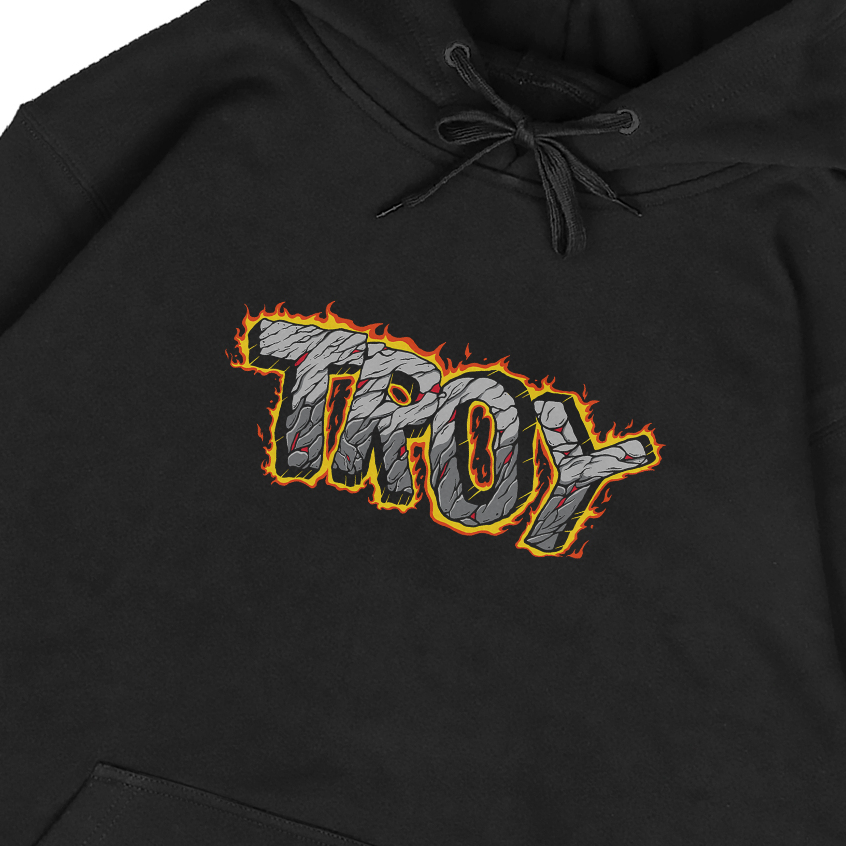 Troy Company Pullover Hoodie Black Stonefire - Hoodie Hitam KH 3321