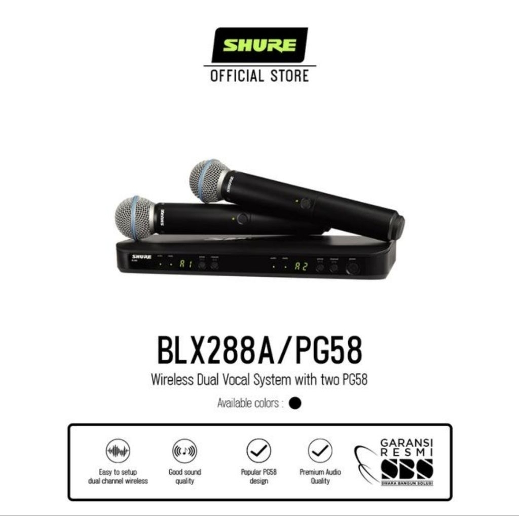 Shure BLX 288 PG 58 BLX288 PG58 microphone wireless