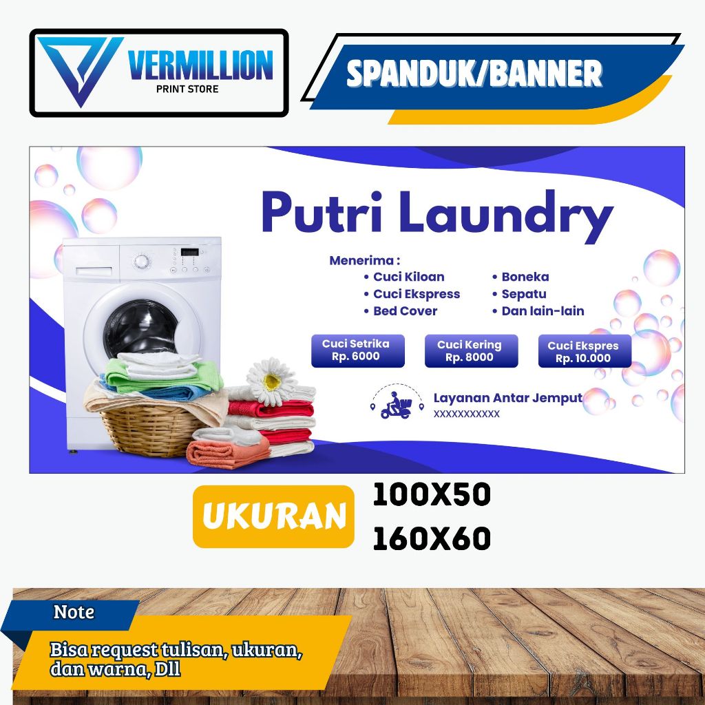 Spaduk banner laundry modern free desain