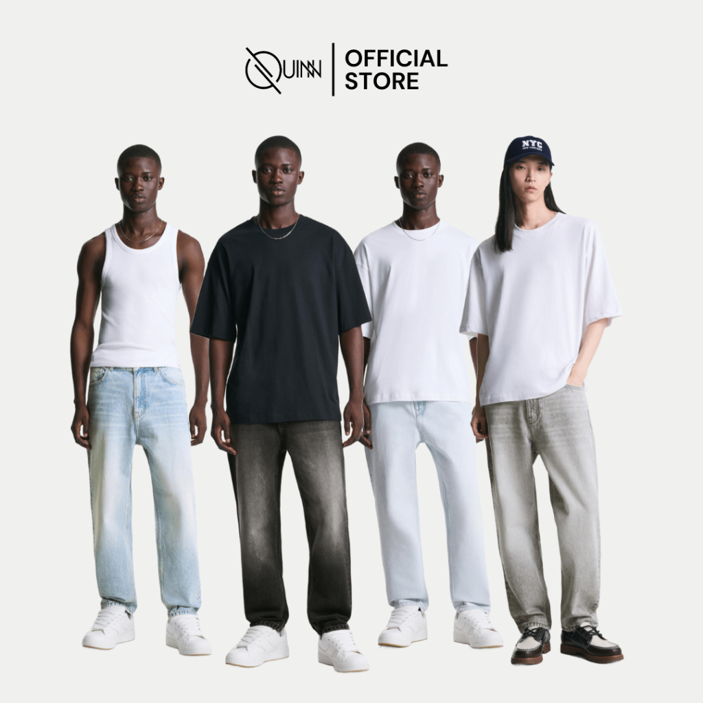 Bershka Tapered Jeans Loose Fit / Celana Panjang Pria Korean Style Oversize