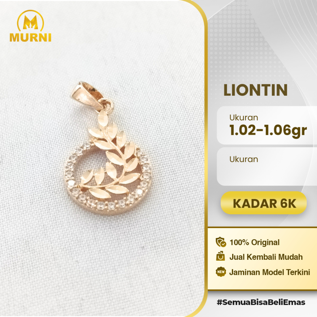 Liontin Eternity Leaf 6K Murni Bekonang