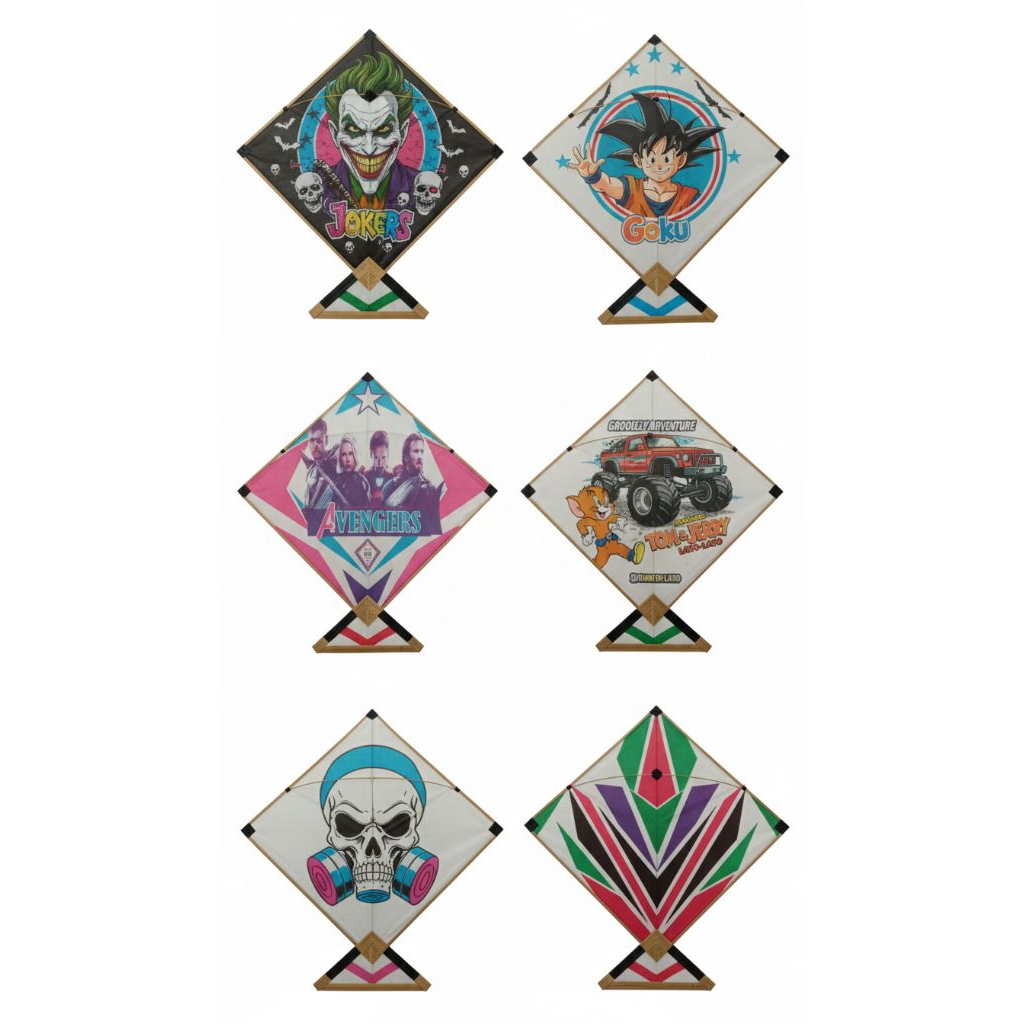 Layangan Seot Murah Sablon Kartun Satuan