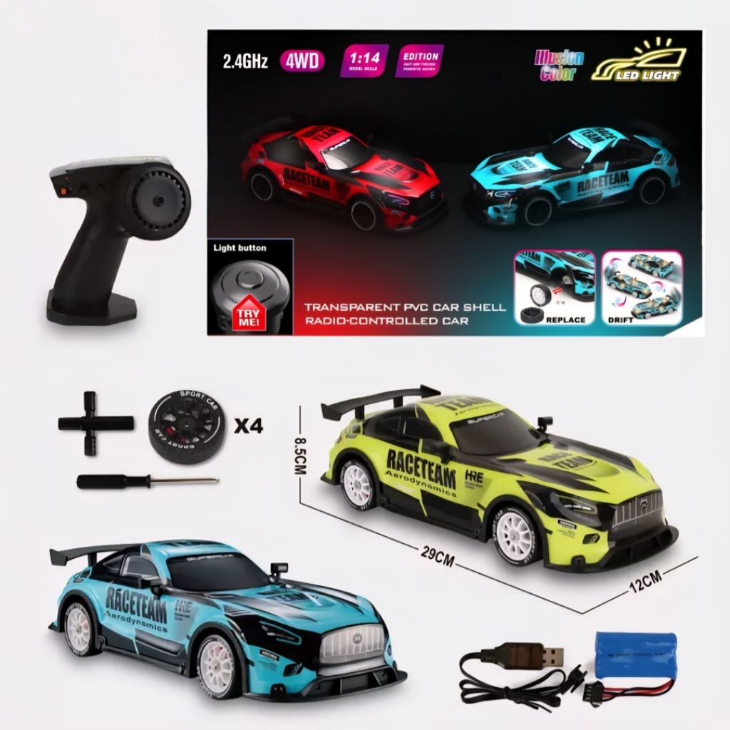 TERBARU MOBIL RC DRIFT RACING MOBIL MERCEDES AMG GT3 REMOTE DRIFT SUPER TURBO SKALA 1:14 RC DRIFT