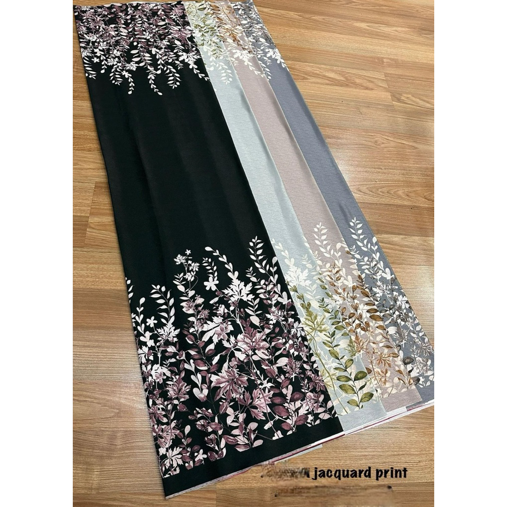 bahan arnami jaguard silk motif bunga pinggir / kain silk jaguard terbaru / bahan kain baju gamis wa