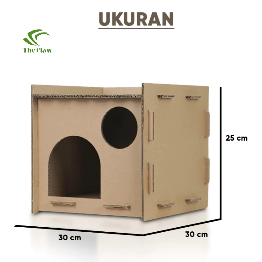 (The Claw) Rumah Kucing bahan kardus untuk mainan hewan peliharaan Premium P-03 Bahan Kardus 6mm Uku