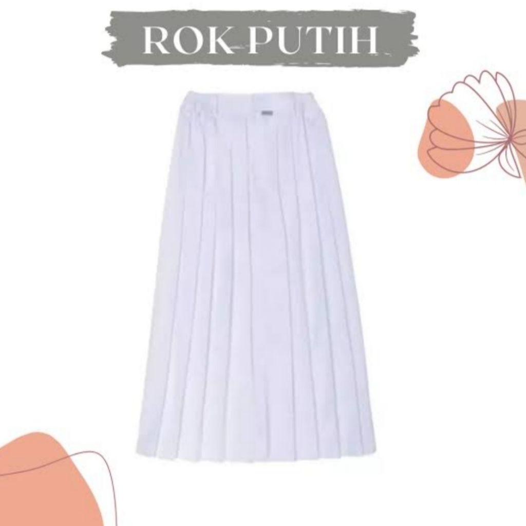 Rok Putih SD Panjang / Rok SD Panjang / Rok Putih SD Panjang