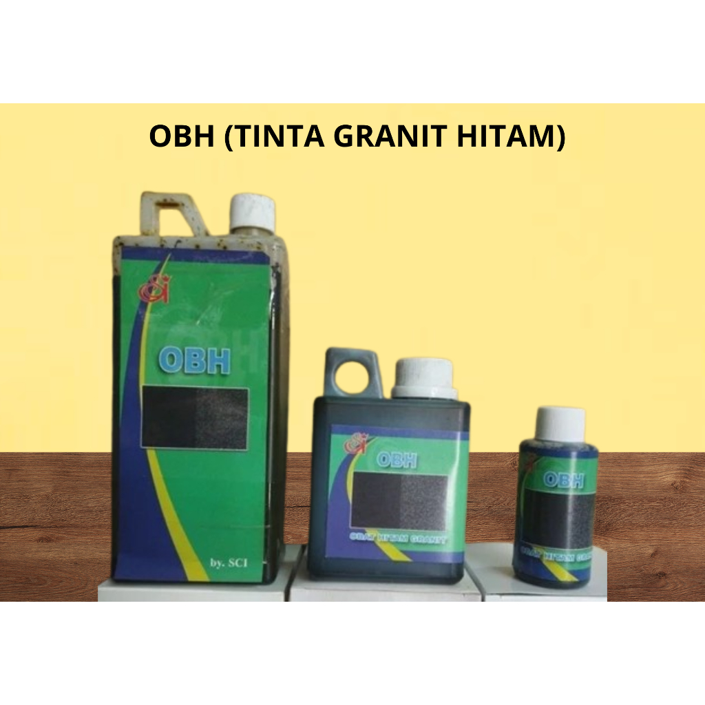Tinta Granit Hitam OBH – Pewarna Batu Granit, Marmer, Keramik | Tinta Batu Alam Anti Luntur 100ml / 