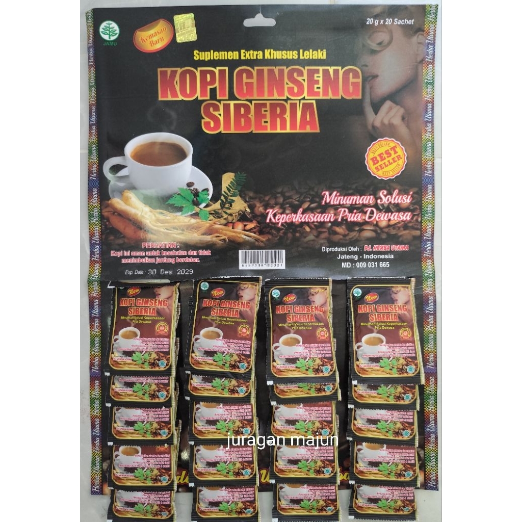 Kopi Ginseng Siberia 20 Sachet 1 Hanger