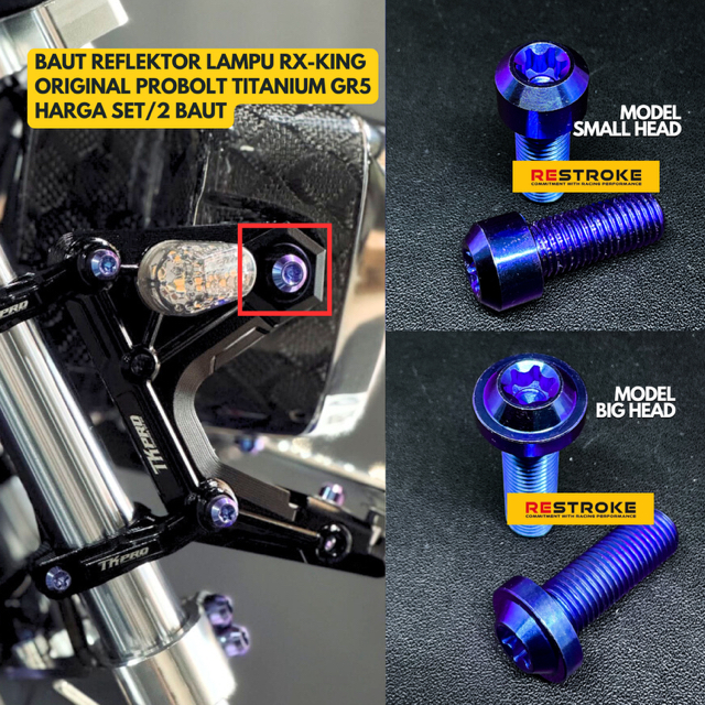 SET BAUT REFLEKTOR KUPINGAN LAMPU RX-KING TITANIUM GR5 ORIGINAL VIETNAM