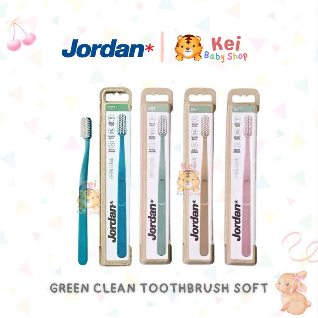 Jordan Sikat Gigi Dewasa Green Clean Soft - Sikat Gigi Jordan Lembut