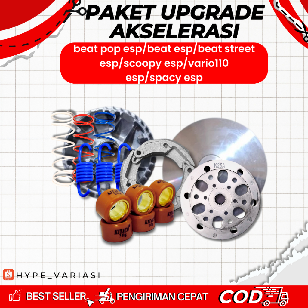 PAKET  STOP AND GO FULL UPGRADE KIRIAN CVT BEAT FI ESP PAKET KIRIAN BEAT POP SCOOPY FI VARIO 110 FI