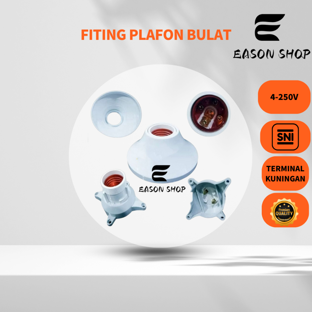 Fitting Plafon Bulat E27 / Fitting Lampu Bulat E27 / Fitting lampu Plafon Bulat