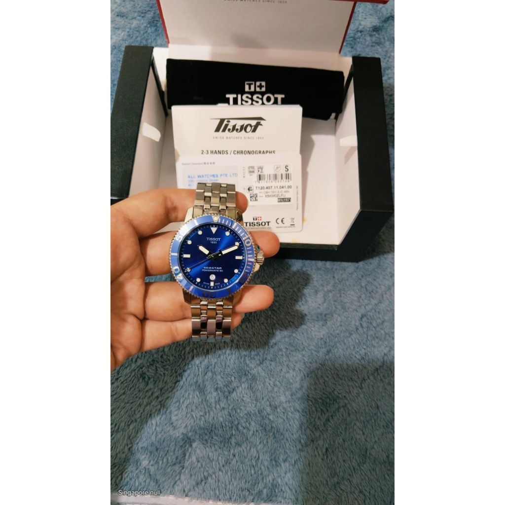 Tissot Seastar 1000 diver automatic blue powermatic 80 fullset