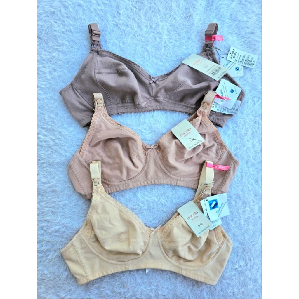 BRA MENYUSUI MATERNITY NURSING size 34 36 38 40 cup B C D SORELLA TANPA KAWAT TANPA BUSA KATUN POLOS