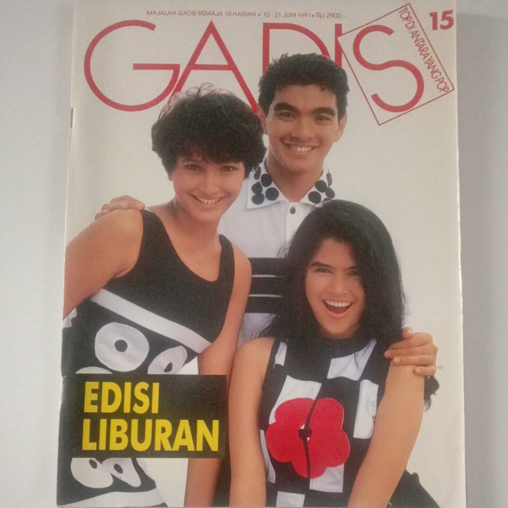 Majalah Gadis Tahun 1991 Cover Ineke Koesherawati (Gadis Sampul Berbakat'90)