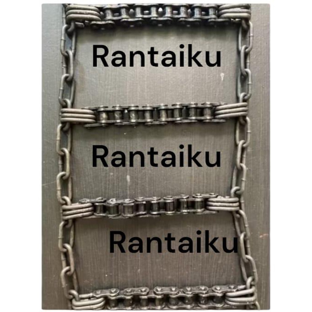 Rantai ban motor anti selip kait 3 full hitam, list hitam, list putih ring 14 17 18 / rantai ban lum