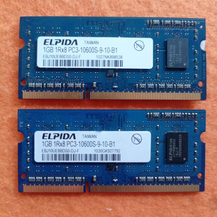 Memory ram 1GB 1Rx8 PC3 10600 ELPIDA sodimm laptop netbook