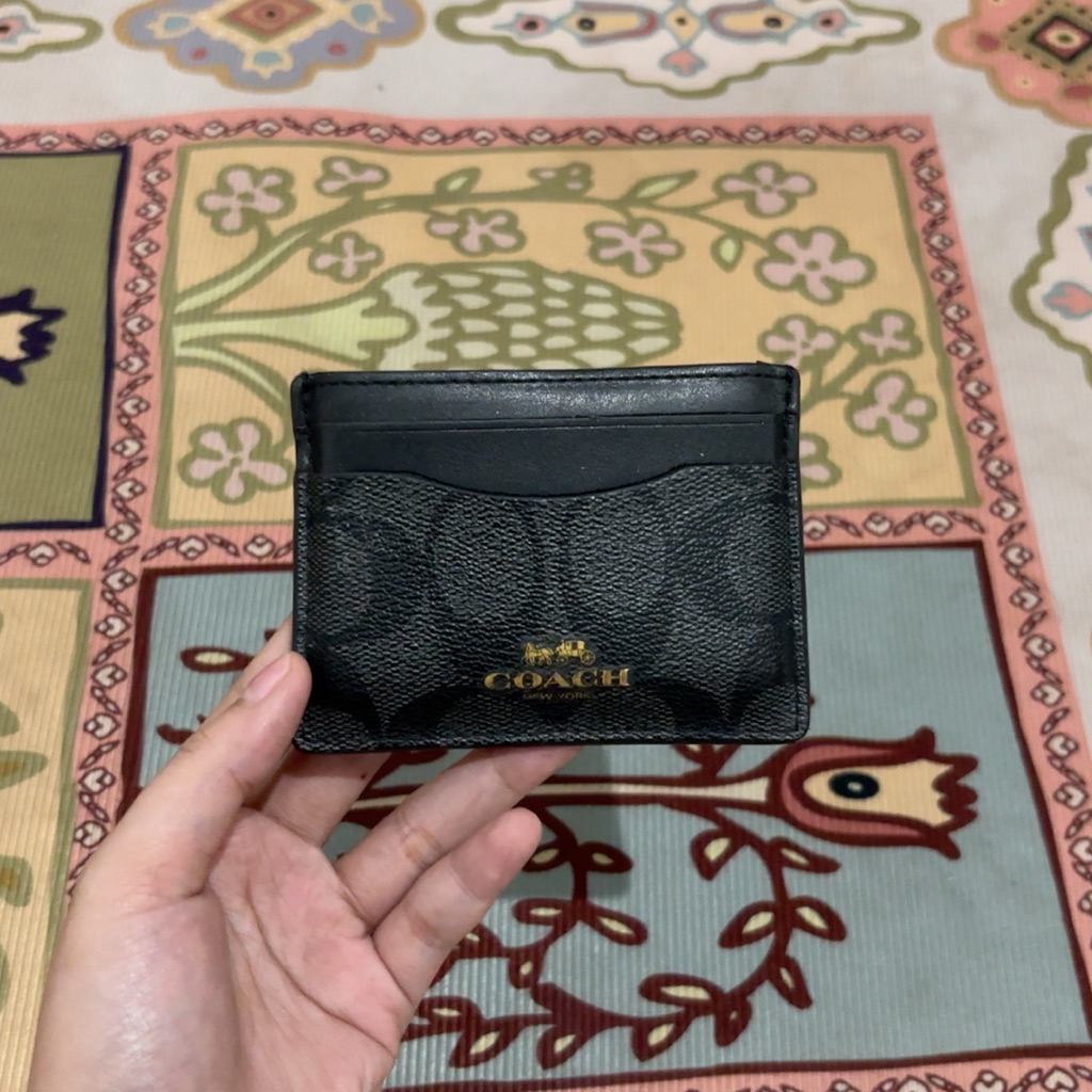 preloved card holder dompet coach* hitam