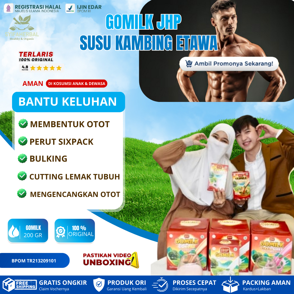 GOMILK Sachet Susu Kambing - Susu Suplemen Vitamin Pembentuk Otot Suplemen Penambah Massa Otot Susu 